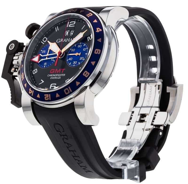 Graham Chronofighter Oversize GMT - Steel 2OVGS.B26A
